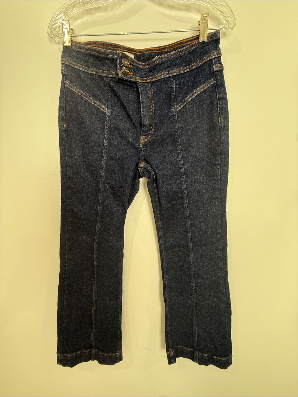 Pilcro Dark Blue Denim Jeans with Orange Stitching